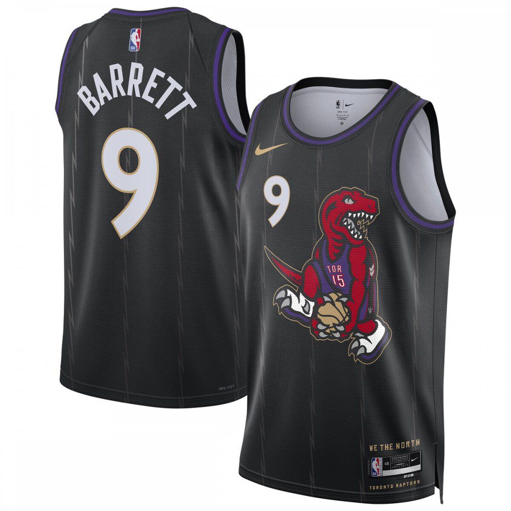 RJ Barrett Toronto Raptors Unisex 2024/25 Swingman Player Jersey - City Edition - Black-Pro Kit Vault | Brand New 26/27 Sports Jerseys